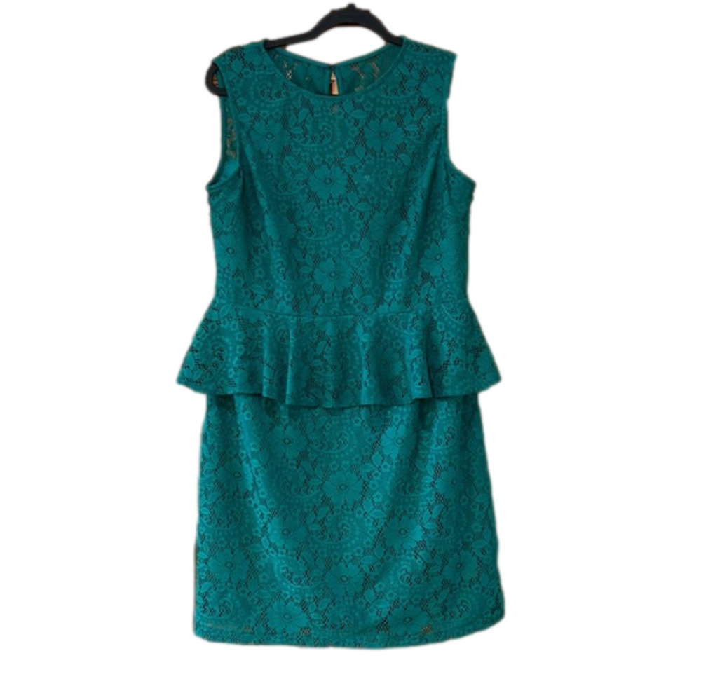 Studio One New York Green Lace Dress Size 14 Vintage
